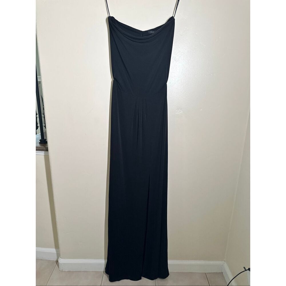 🌸 Rachel Zoe Black Strapless Open Back Maxi Dress Size 0 New